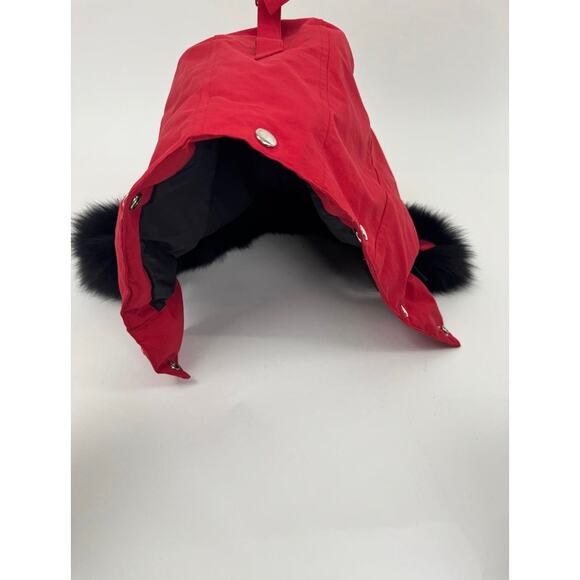 Men's Moose Knuckles Red Puffer Down Jacket With Detachable Fur Hood Size XL - Picture 6 of 16